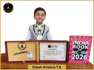 Image of Daksh Krishna T.S. with IBR Achiever Certificate.