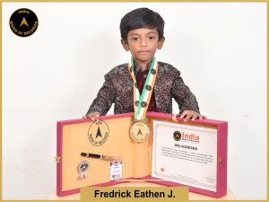 Image of Fredrick Eathen J. with IBR Achiever Certificate.