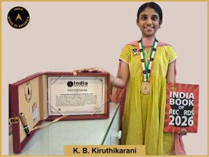 Pic of K B Kiruthikarni, Maximum English poems on nature authored by a teen.