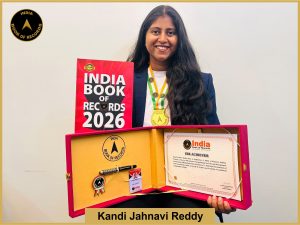 Pic of Kandi Jahnavi Reddy with IBR Achiever Certificate.