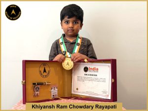 Pic of Khiyansh Ram Chowdary Rayapati with IBR Achiever certificate.