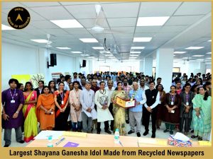 Largest Shayana Ganesha Idol Made from Recycled Newspapers