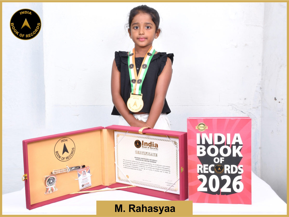Maximum certificates and medals achieved by a kid for swimming