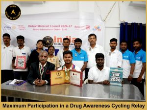 Maximum Participation in a Drug Awareness Cycling Relay.