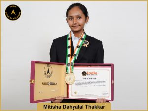Pic of Mitisha Dahyalal Thakkar with IBR Achiever Certificate.