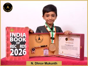 Pic of N Dhruv Mukunth, Fastest kid to solve a jigsaw puzzle of two hundred and fifty pieces.