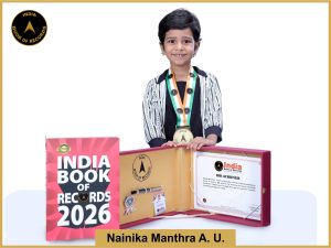 Pic of Nainika Manthra A. U. with IBR Achiever Certificate.