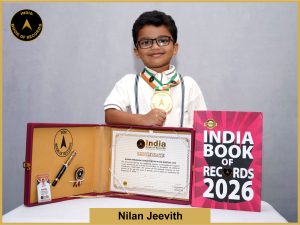 Image of Nilan Jeevith, Maximum Thirukkural couplets recited in one minute by a kid.