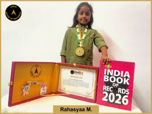 Pic of Rahasyaa M, Fastest kid to swim 50 metres freestyle.