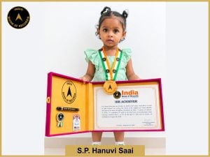 Image of S.P. Hanuvi Saai with IBR Achiever Certificate.