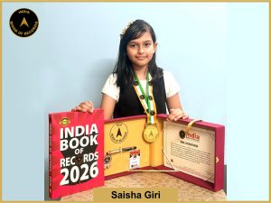 Image of Saisha Giri with IBR Achiever Certificate.