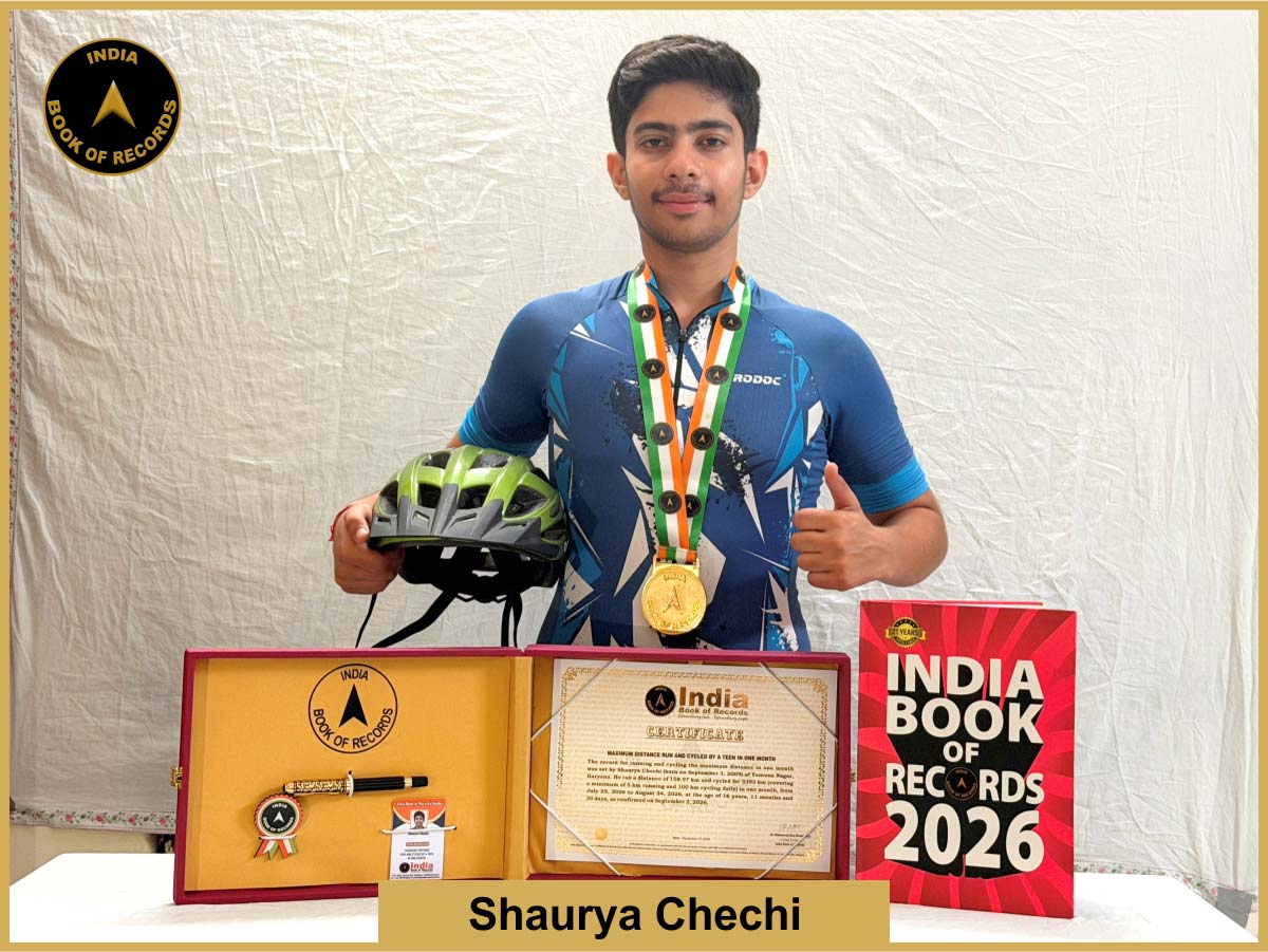 Maximum distance run and cycled by a teen in one month