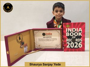 Image of Shaurya Sanjay Yede with IBR Achiever Certificate.