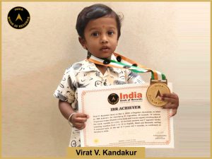 Image of Virat V. Kandakur with IBR Achiever Certificate.