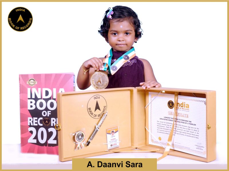 A Daanvi Sara, Longest duration to perform the Upavistha Konasana yoga pose by a toddler.