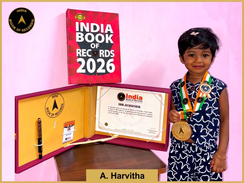 Image of A. Harvitha with IBR Achiever Certifcate.