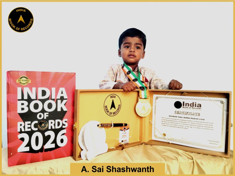 Image of A Sai Shashwanth, Fastest kid to read 50 Tamil words.