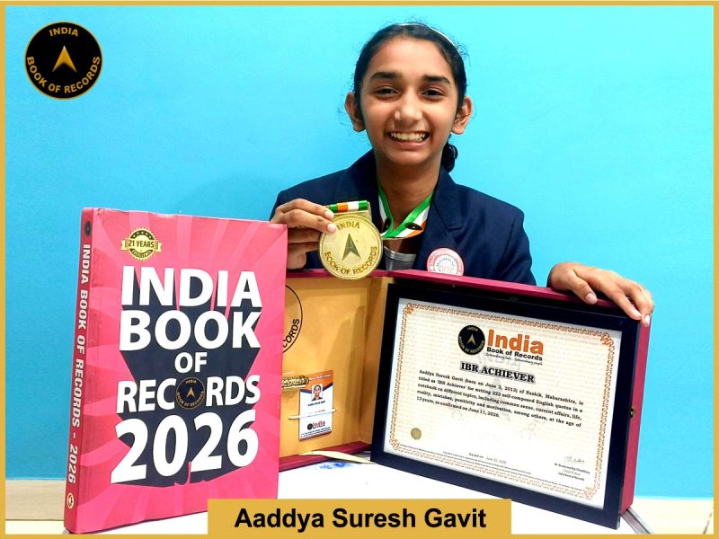 Image of Aaddya Suresh Gavit with IBR Achiever certificate.