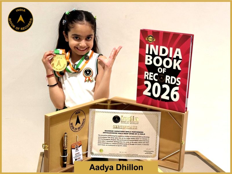 Image of Aadya Dhillon, Maximum variations while performing anticlockwise hula hoop spins by a child.