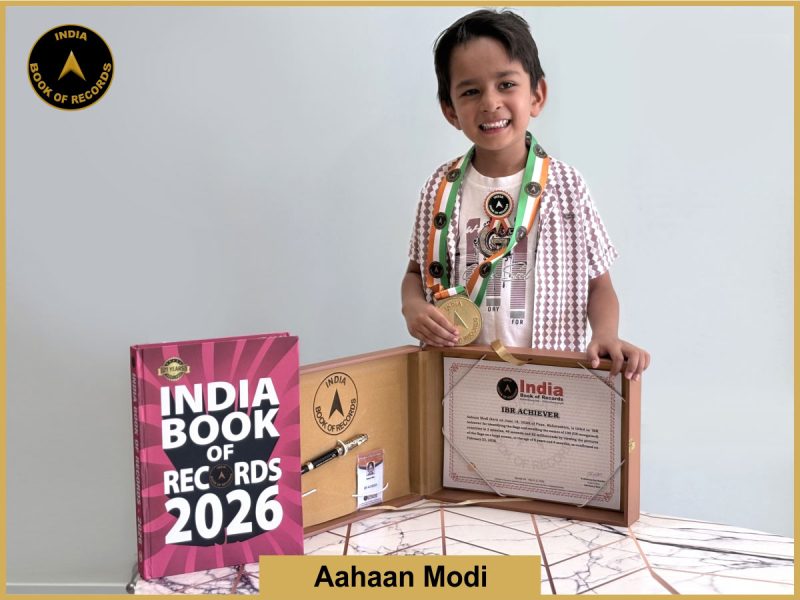 Image of Aahaan Modi with IBR Achiever certificate.