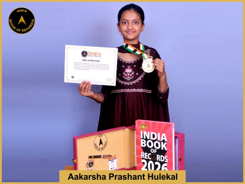 Image of Aakarsha Prashant Hulekal with IBR Achiever Certificate.
