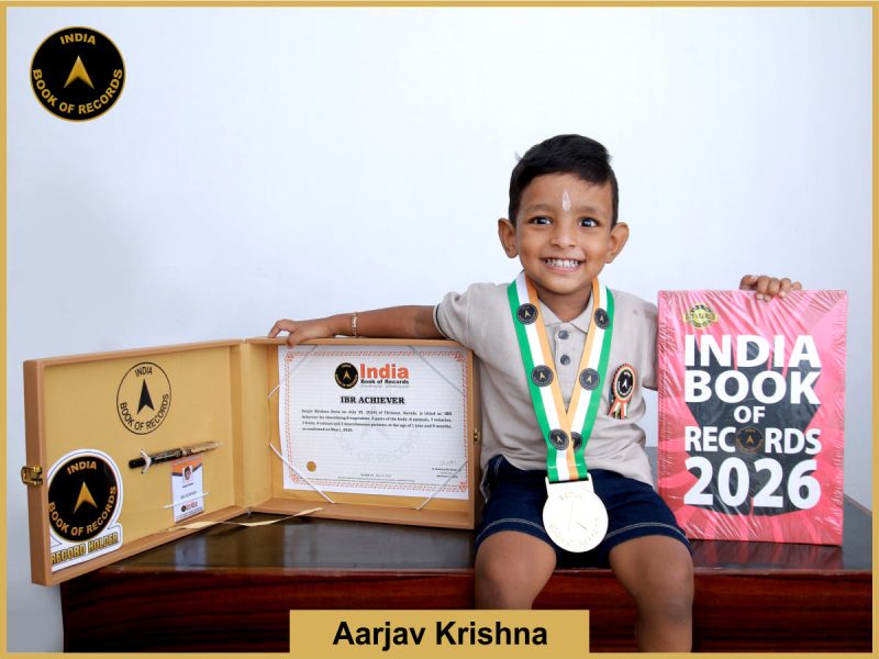 Image of Aarjav Krishna with IBR Achiever Certificate.