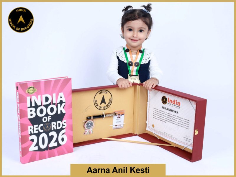 Image of Aarna Anil Kesti  with IBR Achiever Certificate.