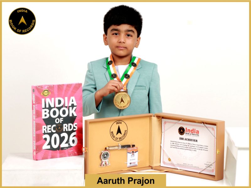 Image of Aaruth Prajon with IBR Achiever certificate.