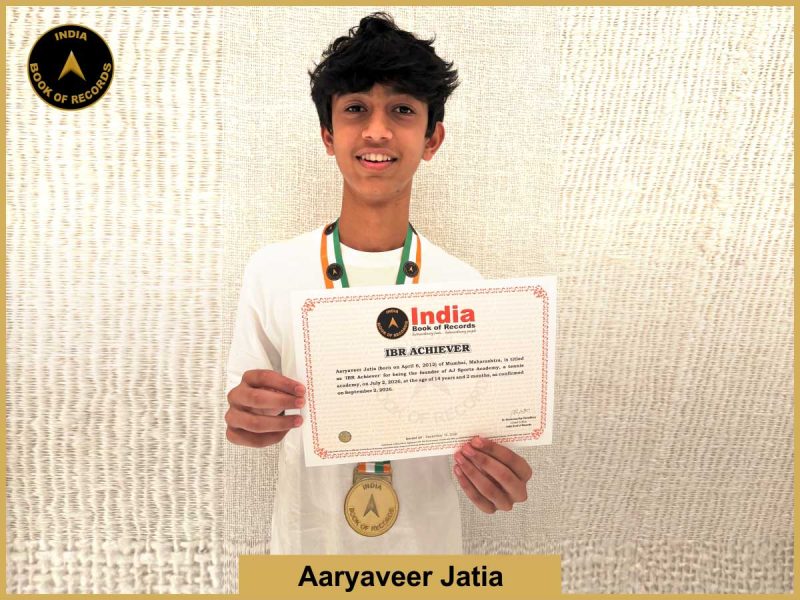 Image of Aaryaveer Jatia with IBR Achiever Certificate.