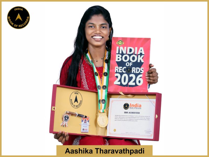 Pic of Aashika Tharavathpadi with IBR Achiever Certificate.