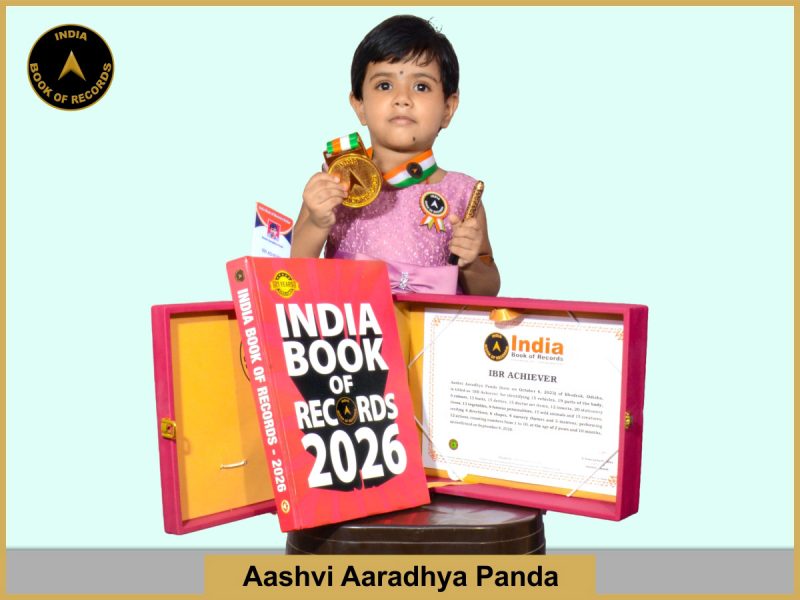 Pic of Aashvi Aaradhya Panda with IBR Achiever Certificate.