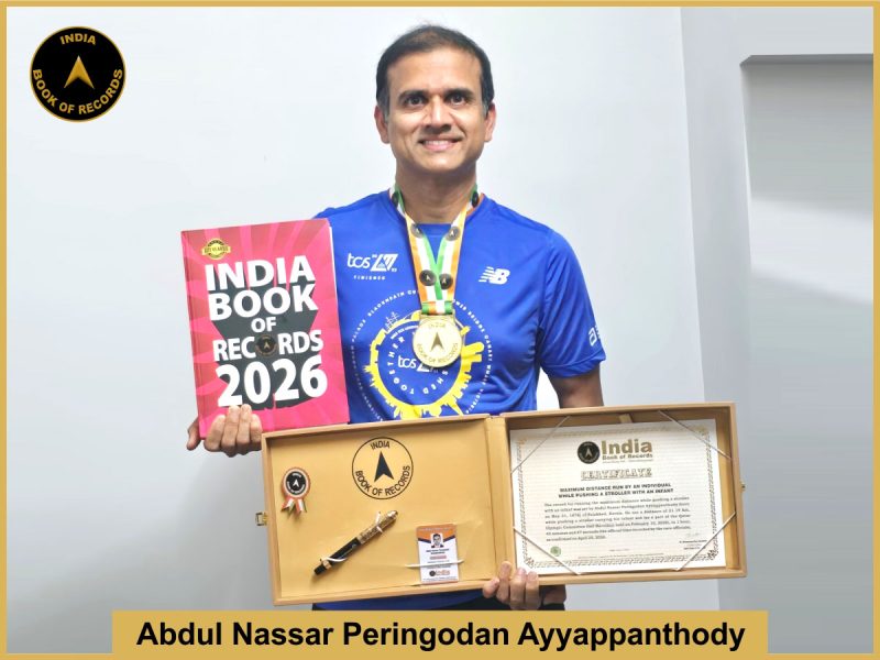 image of Abdul Nassar Peringodan Ayyappanthody, Maximum distance run by an individual while pushing a stroller with an infant.