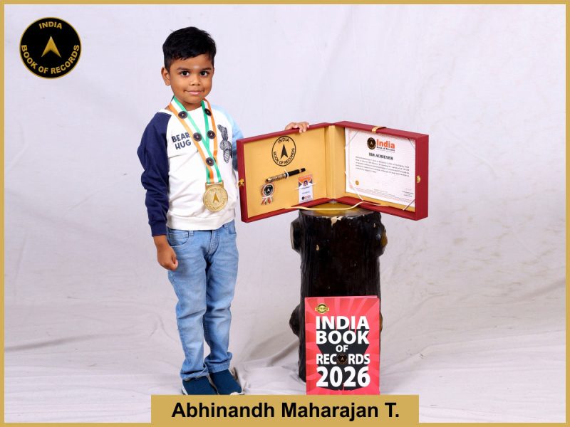 Pic of Abhinandh Maharajan T. with IBR Achiever Certificate.