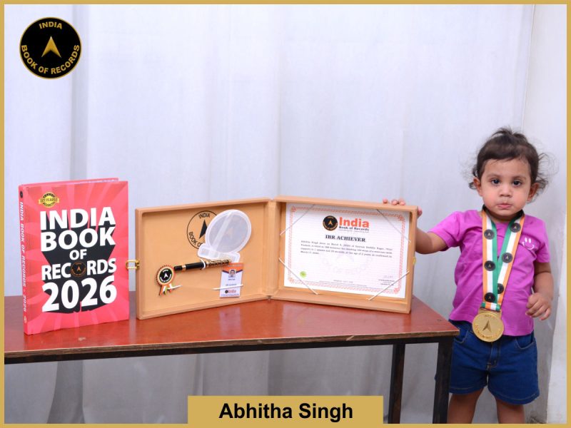 image of Abhitha Singh with IBR Achiever certificate.