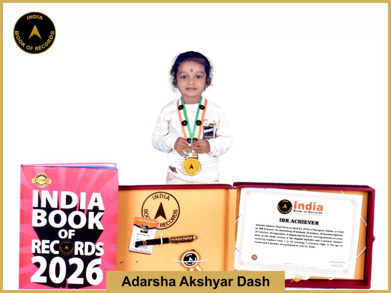 Image of Adarsha Akshyar Dash with IBR Achiever Certificate.