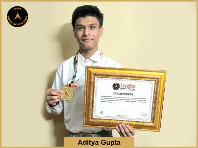 Image of Aditya Gupta with IBR Achiever Certificate.