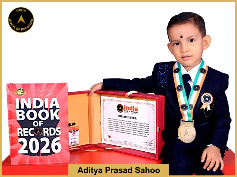 Pic of Aditya Prasad Sahoo with IBR Achiever Certificate.