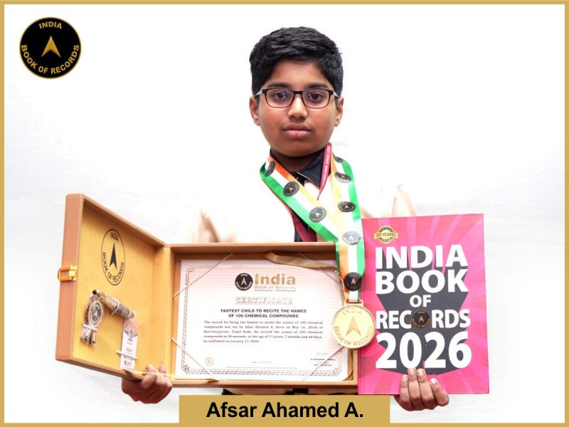 Fastest child to recite the names of 100 chemical compounds