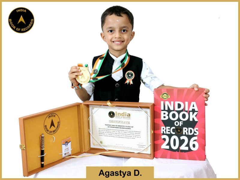 Image of Agastya D Fastest kid to identify flags of 50 countries blindfolded