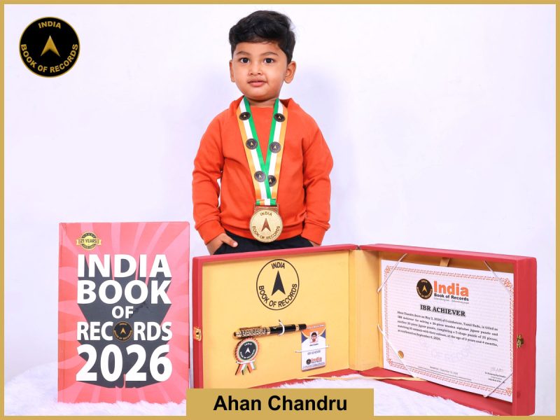 Pic of Ahan Chandru with IBR Achiever Certificate.
