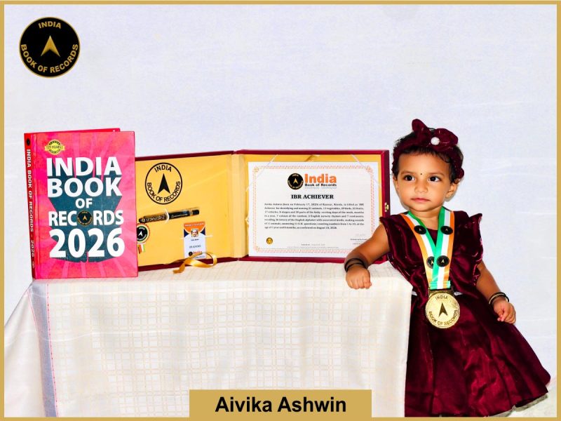 Pic of Aivika Ashwin with IBR Achiever Certificate.