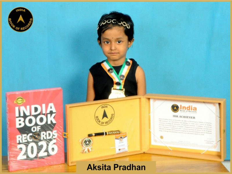 Image of Aksita Pradhan with IBR Achiever Certificate.