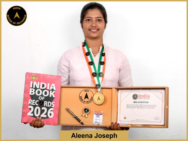Image of Aleena Joseph with IBR Achiever certificate.