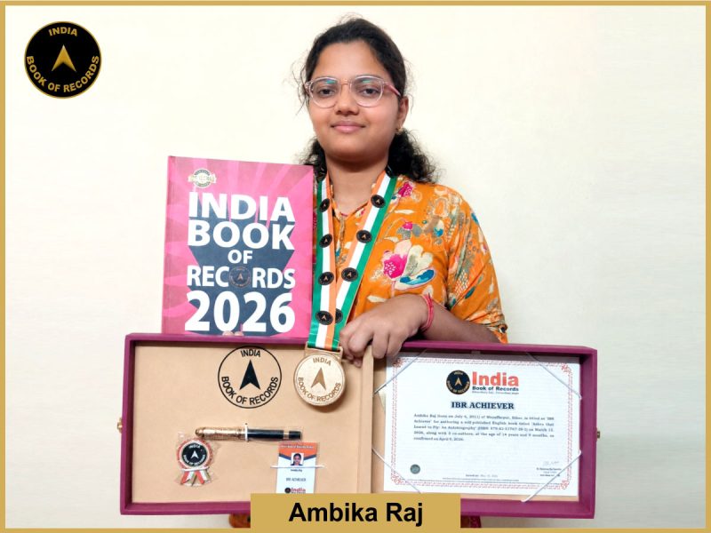 Image of Ambika Raj with IBR certificate.