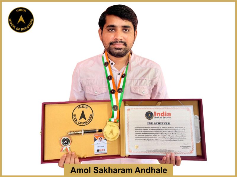 Image of Amol Sakharam Andhale with IBR Achiever Certificate.