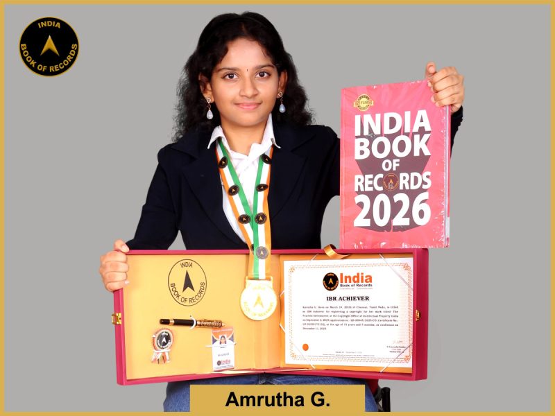 Image of Amrutha G. with IBR Achiever Certificate.