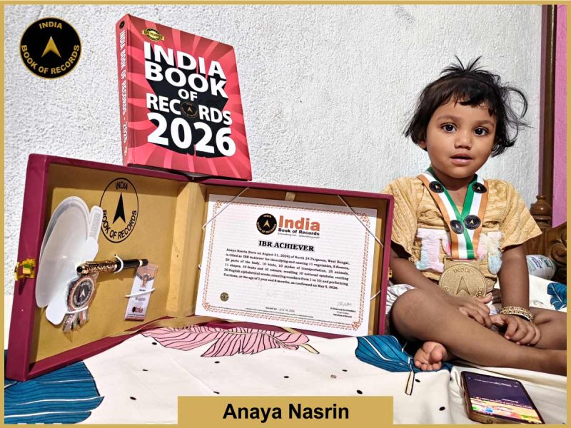 Image of Anaya Nasrin with IBR Achiever Certificate.