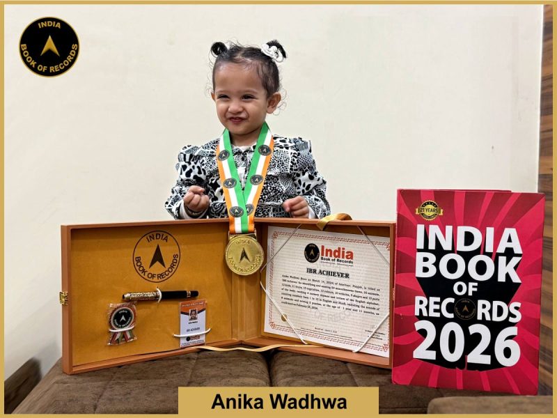 Image of Anika Wadhwa with IBR Achiever certificate.
