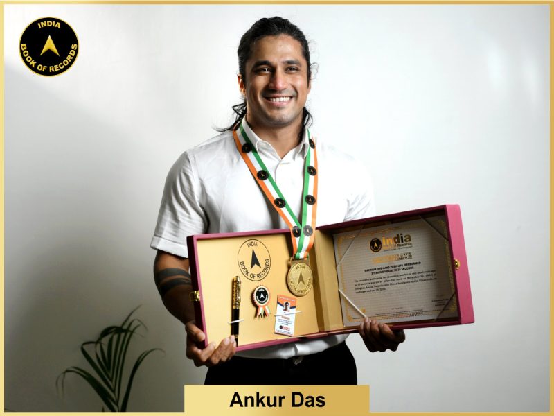Image of Ankur Das, Maximum one-hand push-ups performed by an individual in 30 seconds.