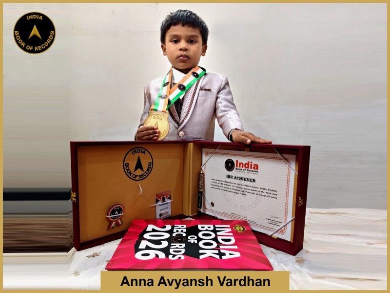 Image of Anna Avyansh Vardhan with IBR Achiever Certificate.